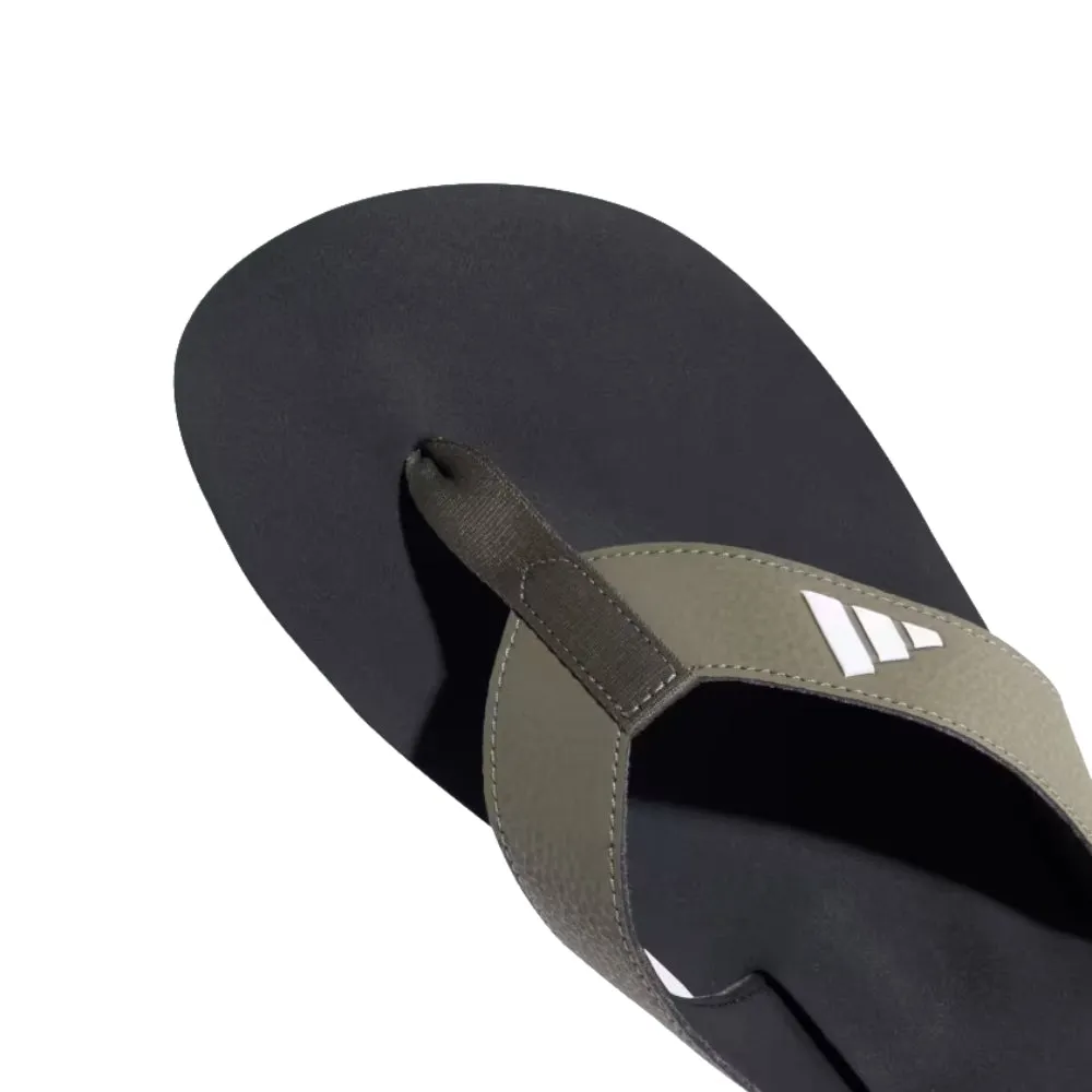 Adidas Men's New Thong Slipper (Core Black/Olive Strata/Cloud White)