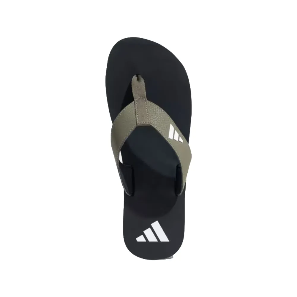 Adidas Men's New Thong Slipper (Core Black/Olive Strata/Cloud White)
