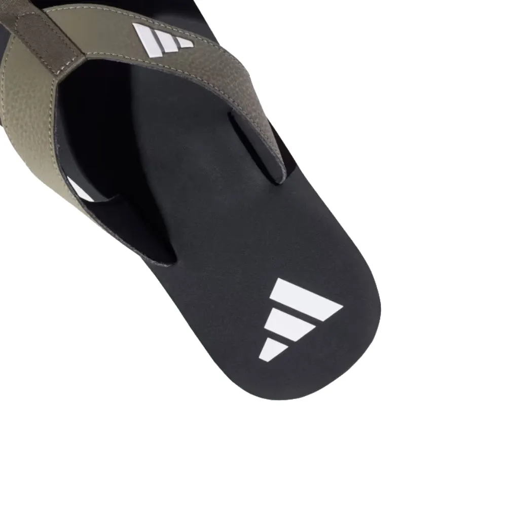 Adidas Men's New Thong Slipper (Core Black/Olive Strata/Cloud White)