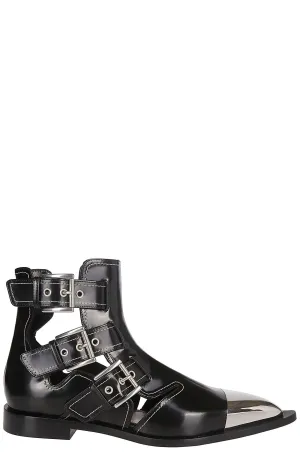 Alexander McQueen Buckled Ankle Boots