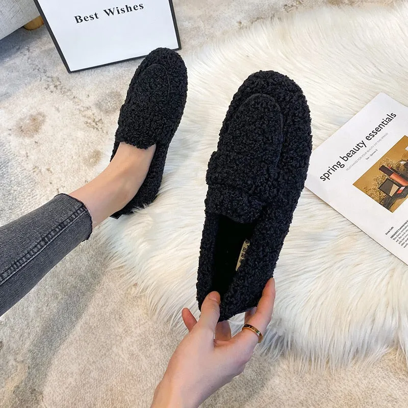 Alice | Stylish Fuzzy Winter Loafers
