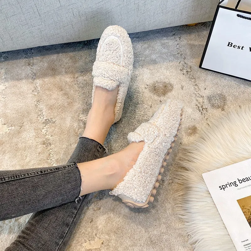 Alice | Stylish Fuzzy Winter Loafers