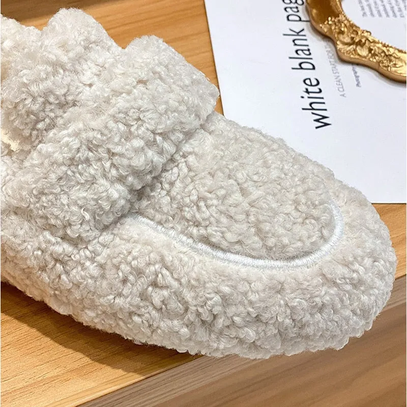 Alice | Stylish Fuzzy Winter Loafers