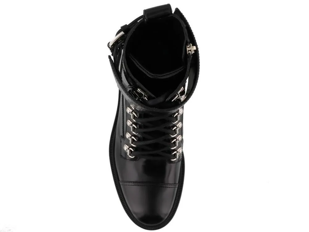 Balmain Ankle Strap Leather Boots