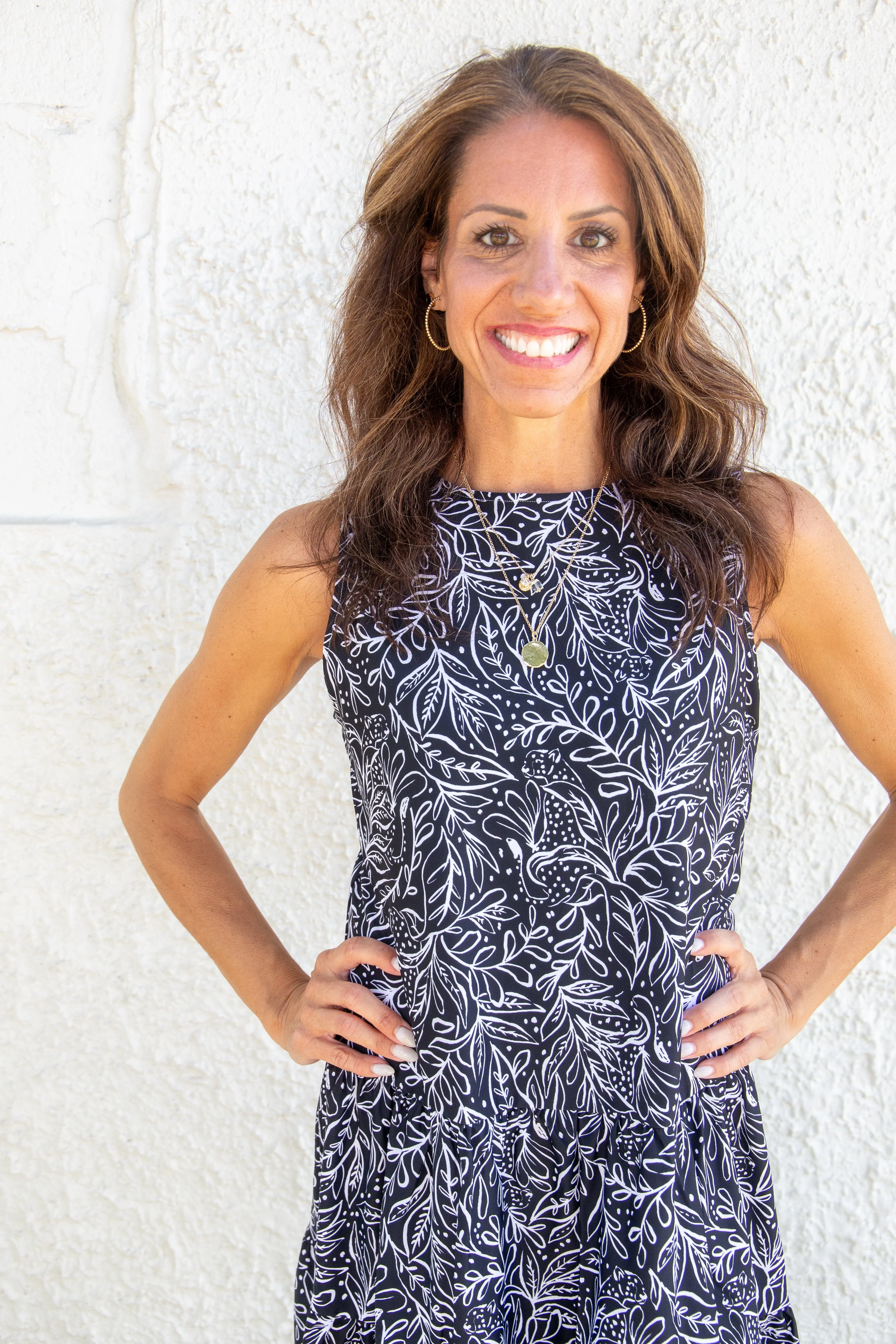 Black & White Floral Tiered Dress