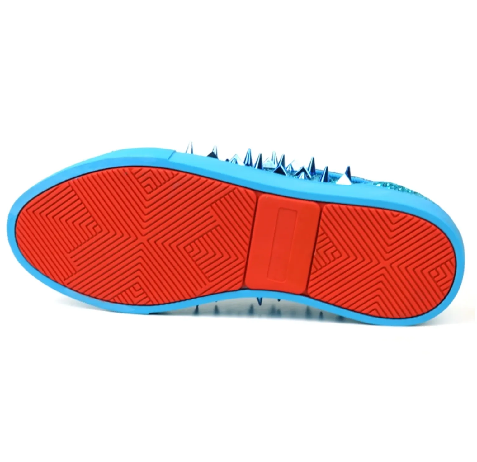 Blue Glitter Blue Spikes Low Cut Sneaker Encore by Fiesso