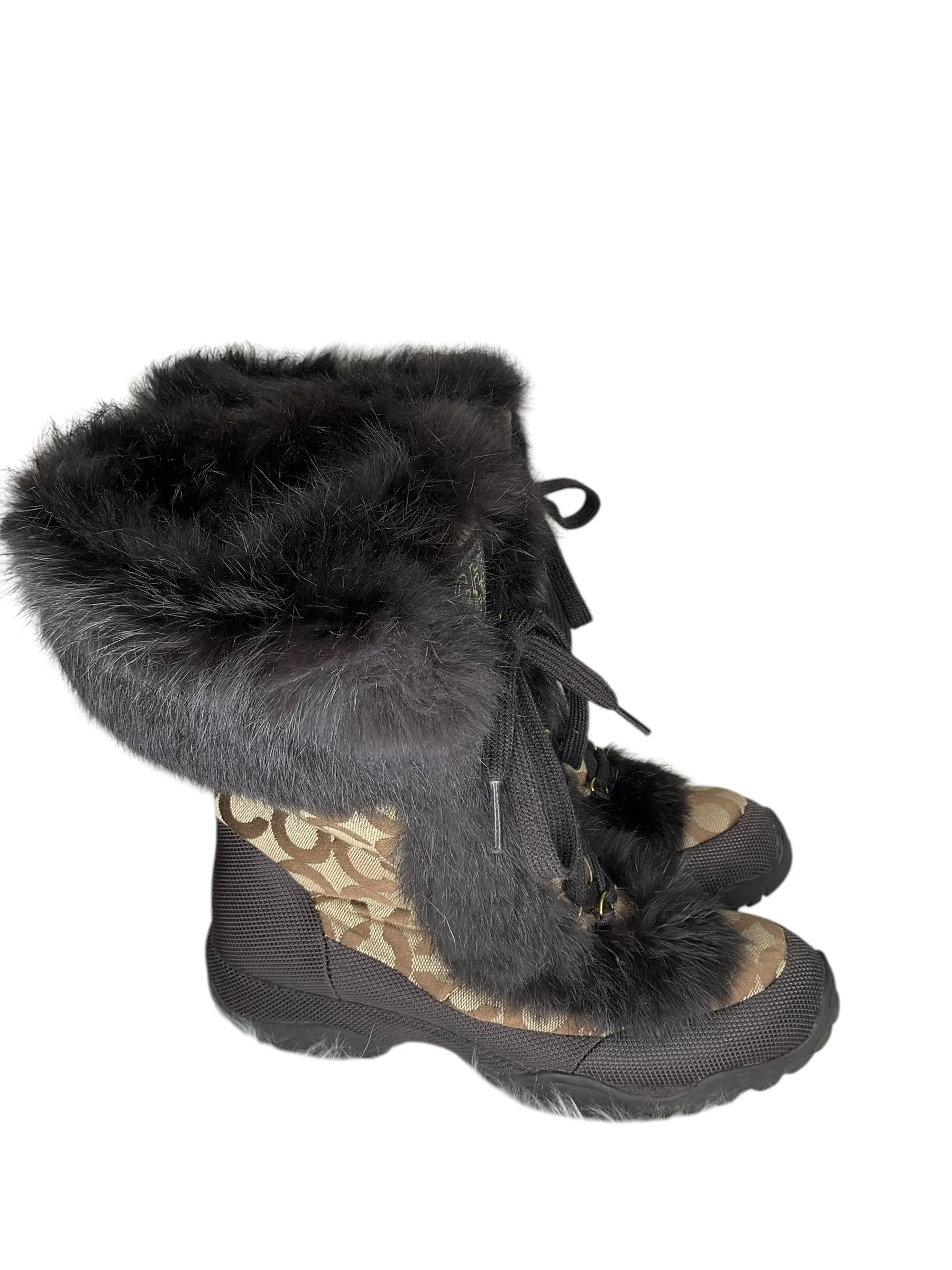 Boots Designer By Coach In Brown, Size: 7