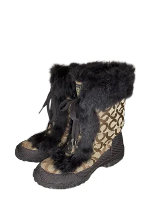Boots Designer By Coach In Brown, Size: 7