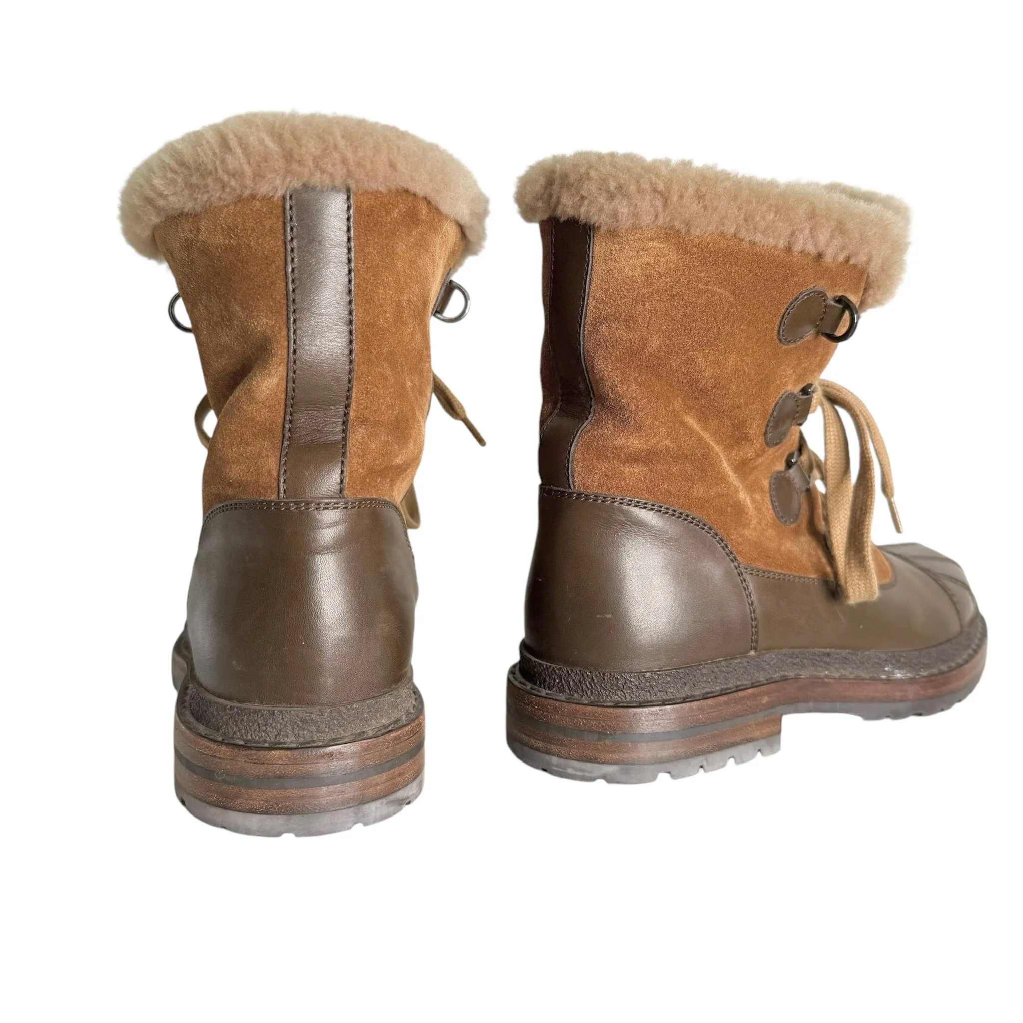 Brown Suede & Shearling Boots - 8
