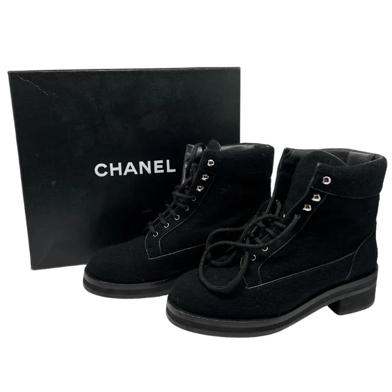 Chanel Tweed Ankle Boots