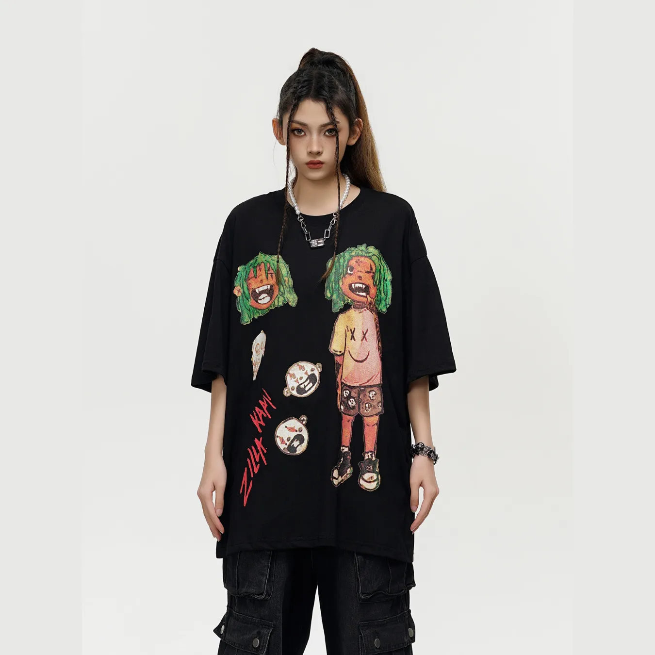 Chicmy-Streetwear y2k 90s Fashion Retro Casual Outfits X-Rated Oversized Graphic T-Shirt