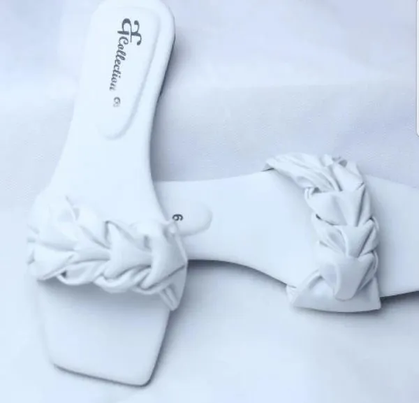 Classy women Sandals white|Girls Sandals For Party Wear|Flat Slippers|by slipperfeet
