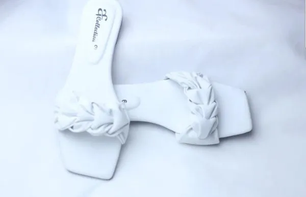 Classy women Sandals white|Girls Sandals For Party Wear|Flat Slippers|by slipperfeet