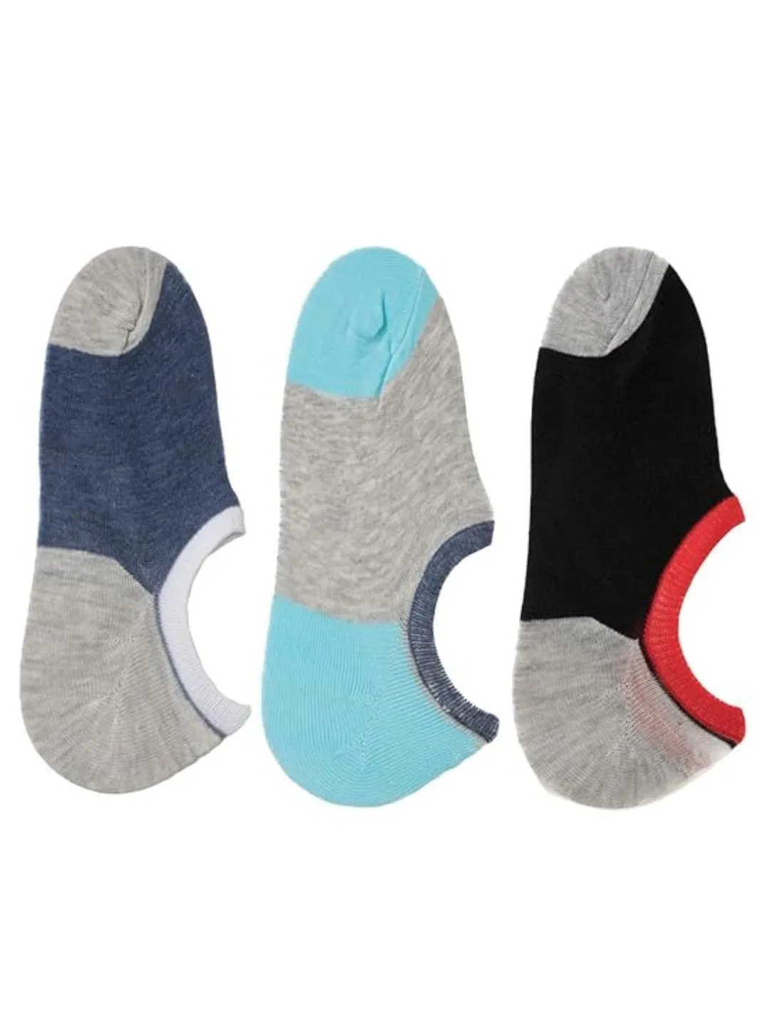 Color-Blocked Low-Cut Invisible Socks for Boys- Blue, Black & Navy