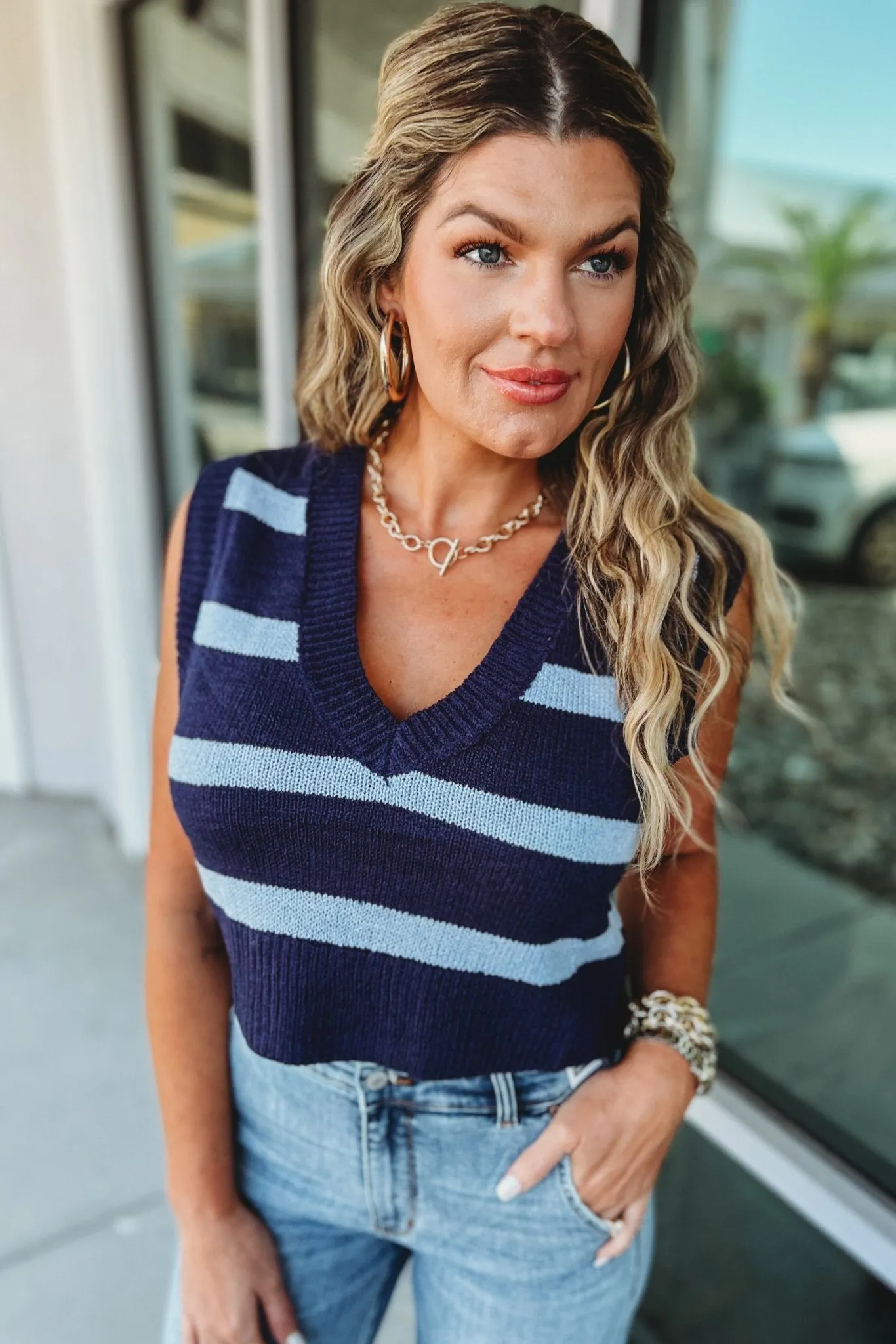 Easy Win Striped Crop Top
