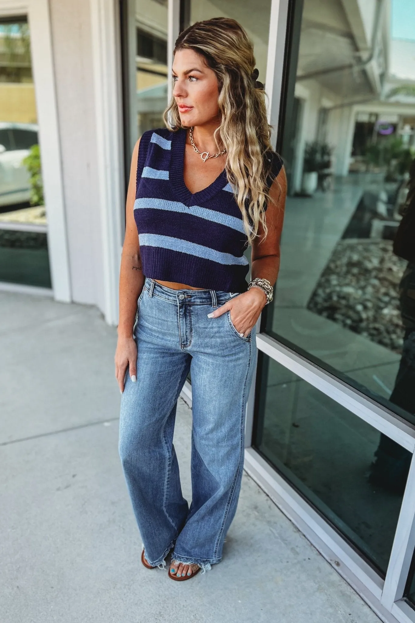 Easy Win Striped Crop Top