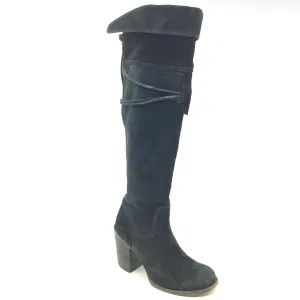 Free Bird Brock Boot Black Suede Over The Knee Size 8