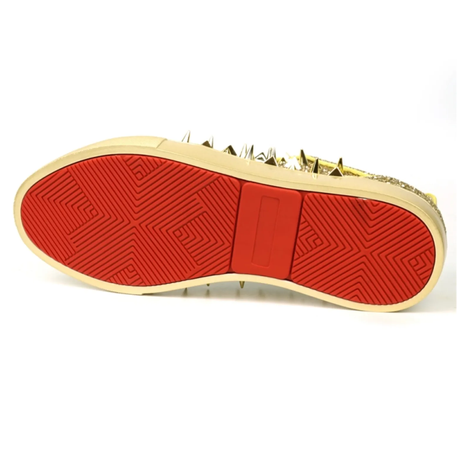 Gold Glitter Gold Spikes Low Cut Sneaker Encore by Fiesso