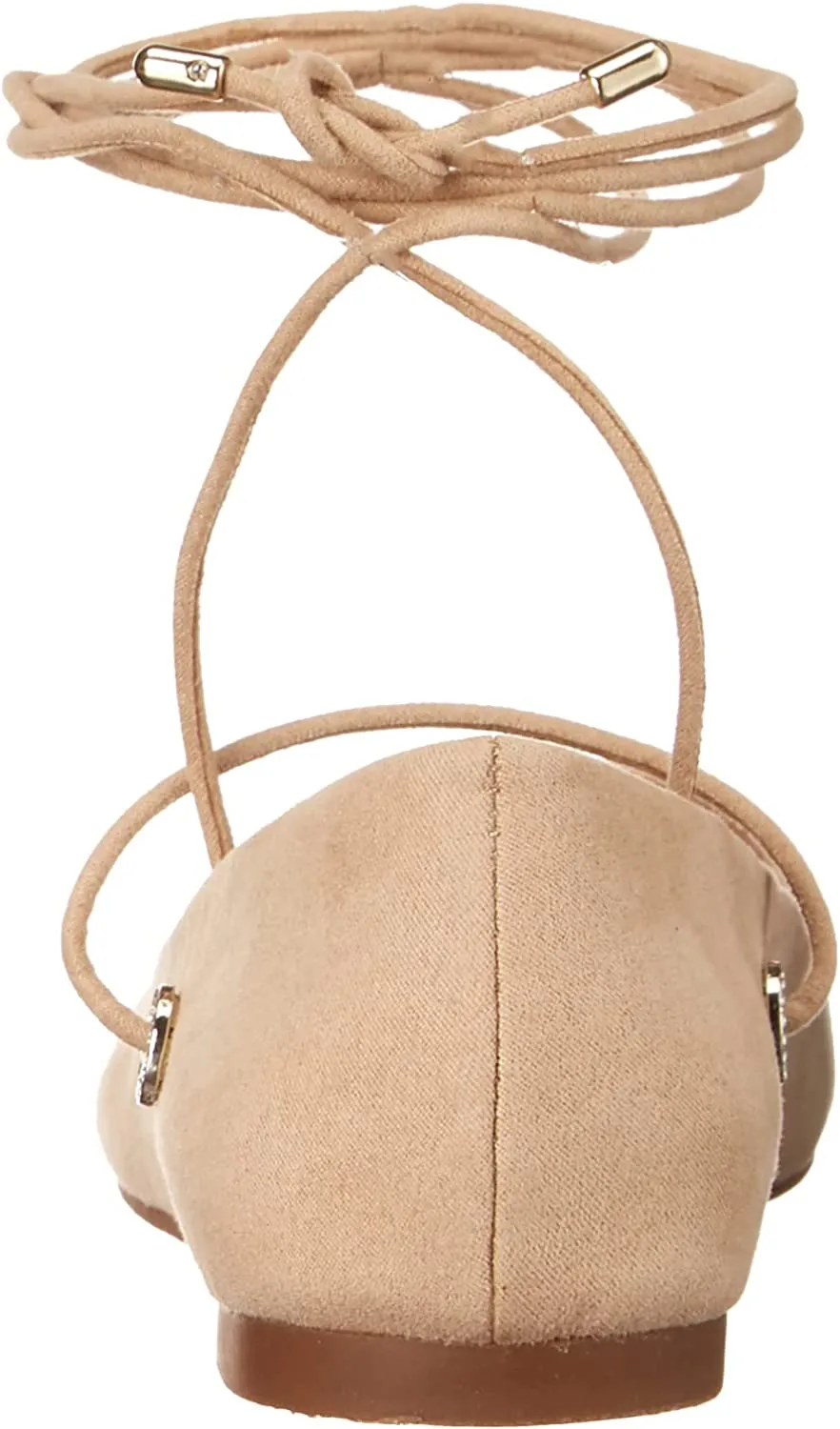 Jessica Simpson Bingley Almond Nude Rounded Toe Tie Up Suede Ballet Flat