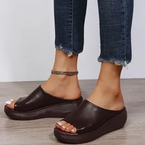 Ladies Leather Sole Slippers
