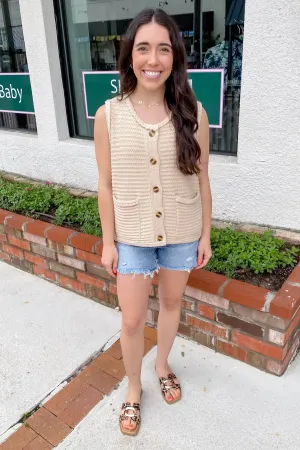 Make Me Want To Button Up Taupe Top