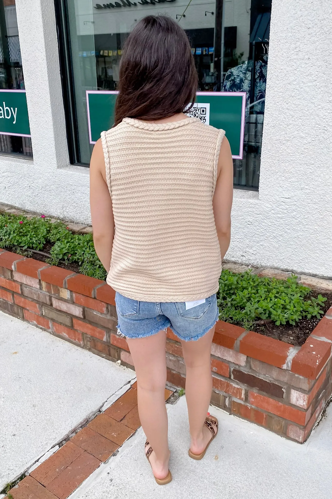 Make Me Want To Button Up Taupe Top