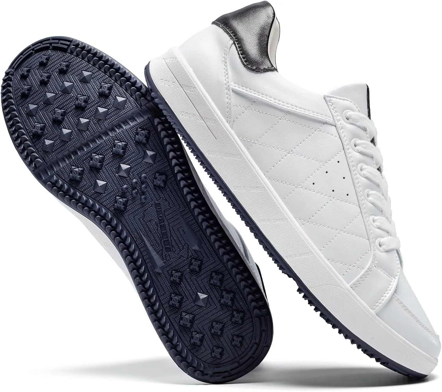 Men's Golf Shoes Professional Spikeless Leather Sneakers Low Top Lightweight Comfort Lace Up Walking Shoes for Male