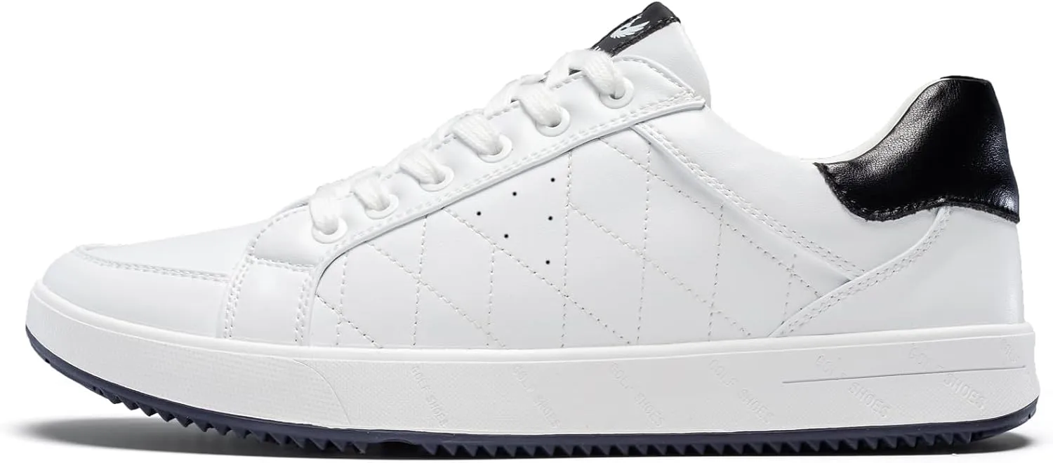 Men's Golf Shoes Professional Spikeless Leather Sneakers Low Top Lightweight Comfort Lace Up Walking Shoes for Male