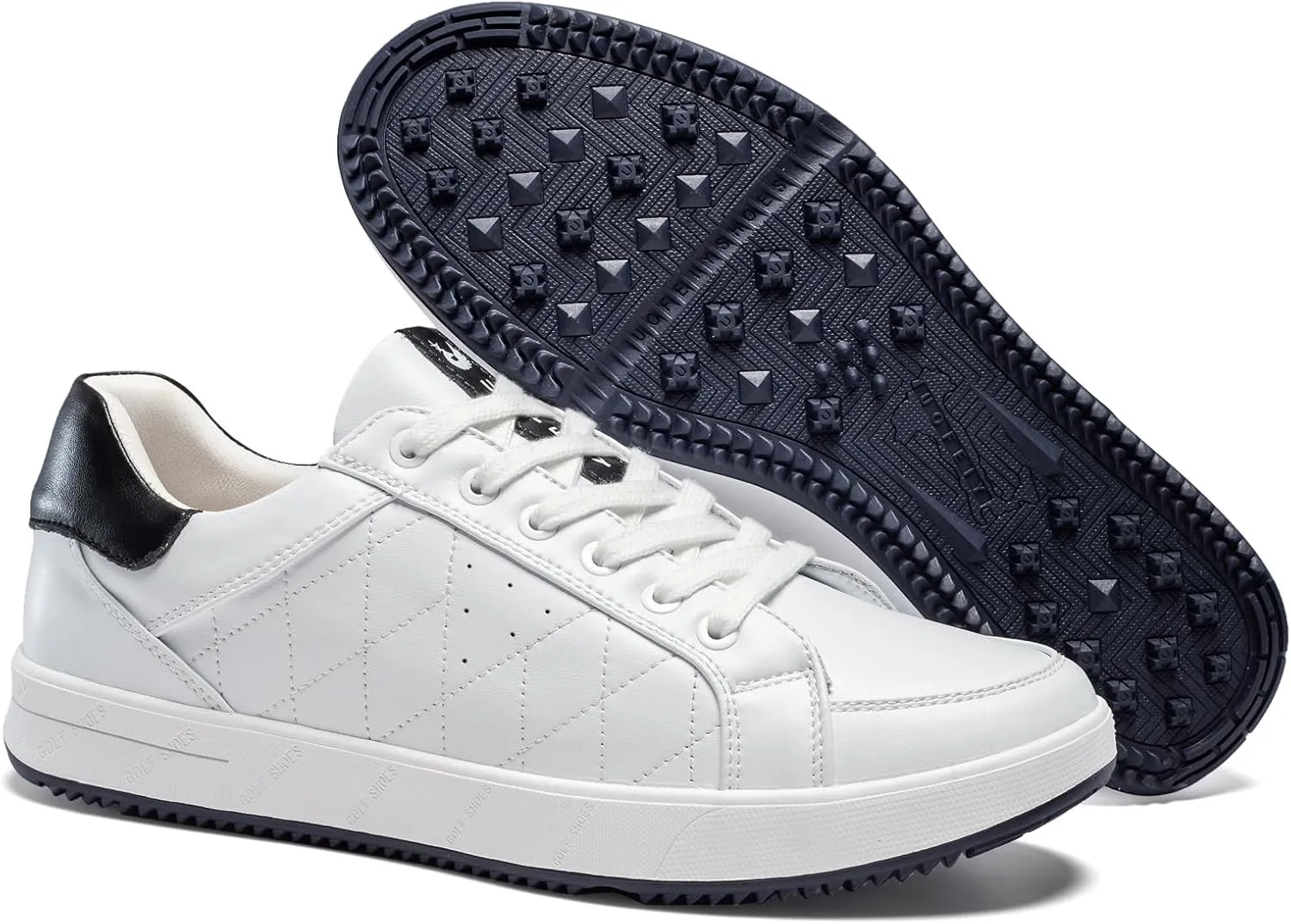Men's Golf Shoes Professional Spikeless Leather Sneakers Low Top Lightweight Comfort Lace Up Walking Shoes for Male