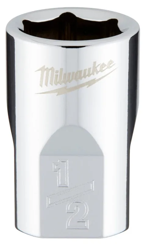 Milwaukee 45-34-9064 Socket, 1/2 in Socket, 3/8 in Drive, 6-Point, Chrome Vanadium Steel, Chrome :CD: QUANTITY: 1