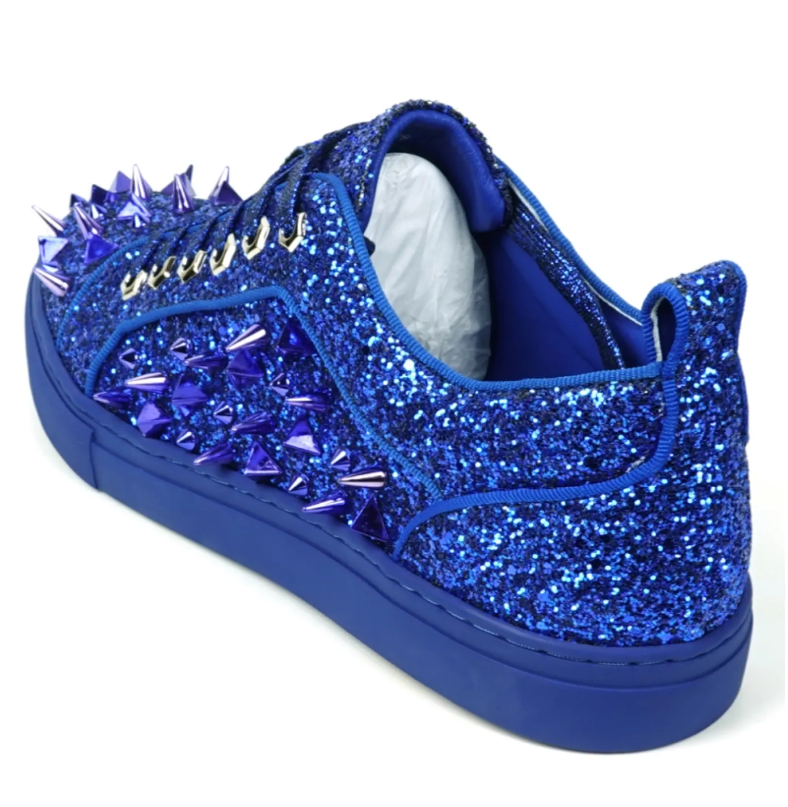 Navy Glitter Navy Spikes Low Cut Sneaker Encore by Fiesso