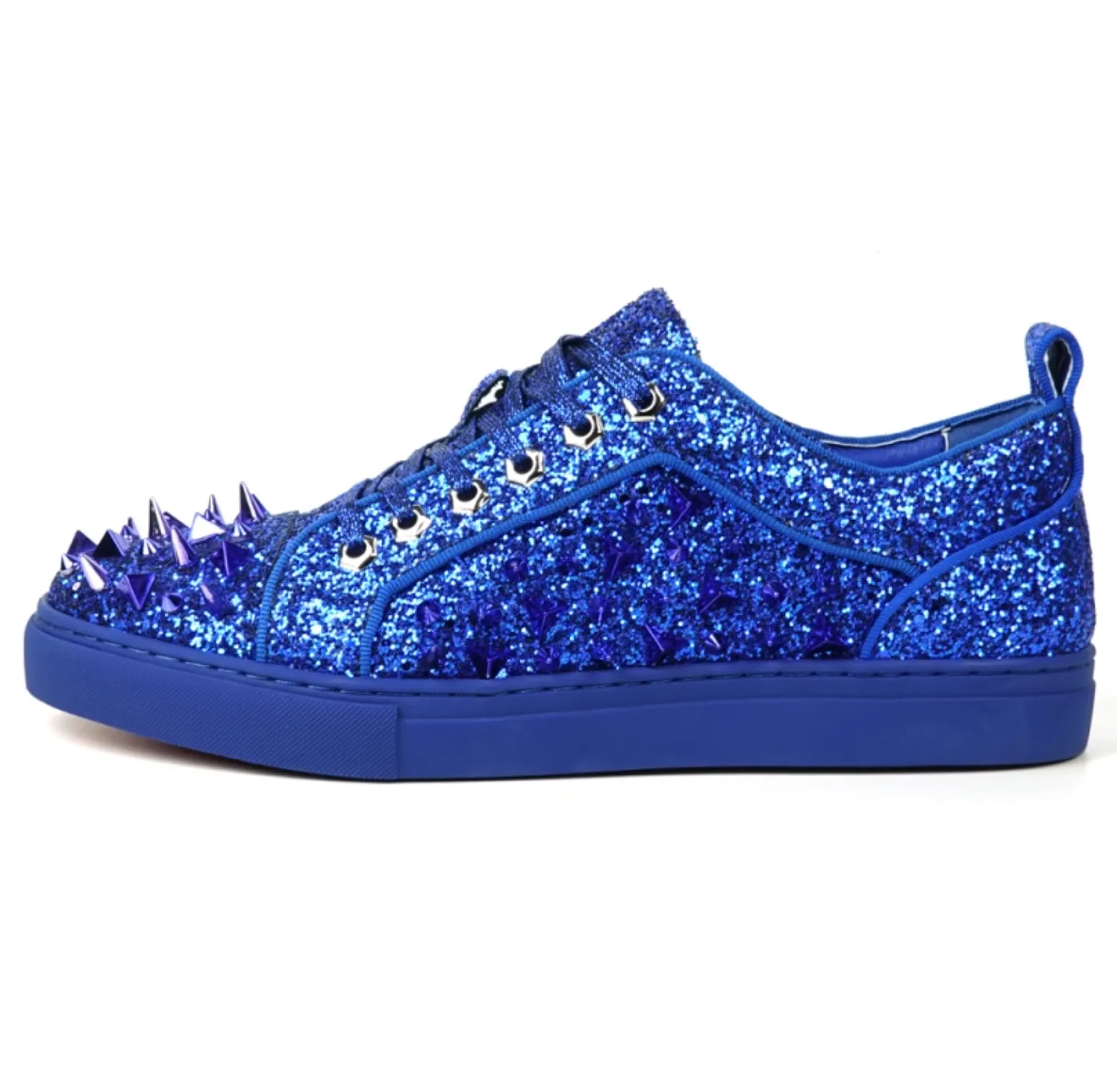 Navy Glitter Navy Spikes Low Cut Sneaker Encore by Fiesso