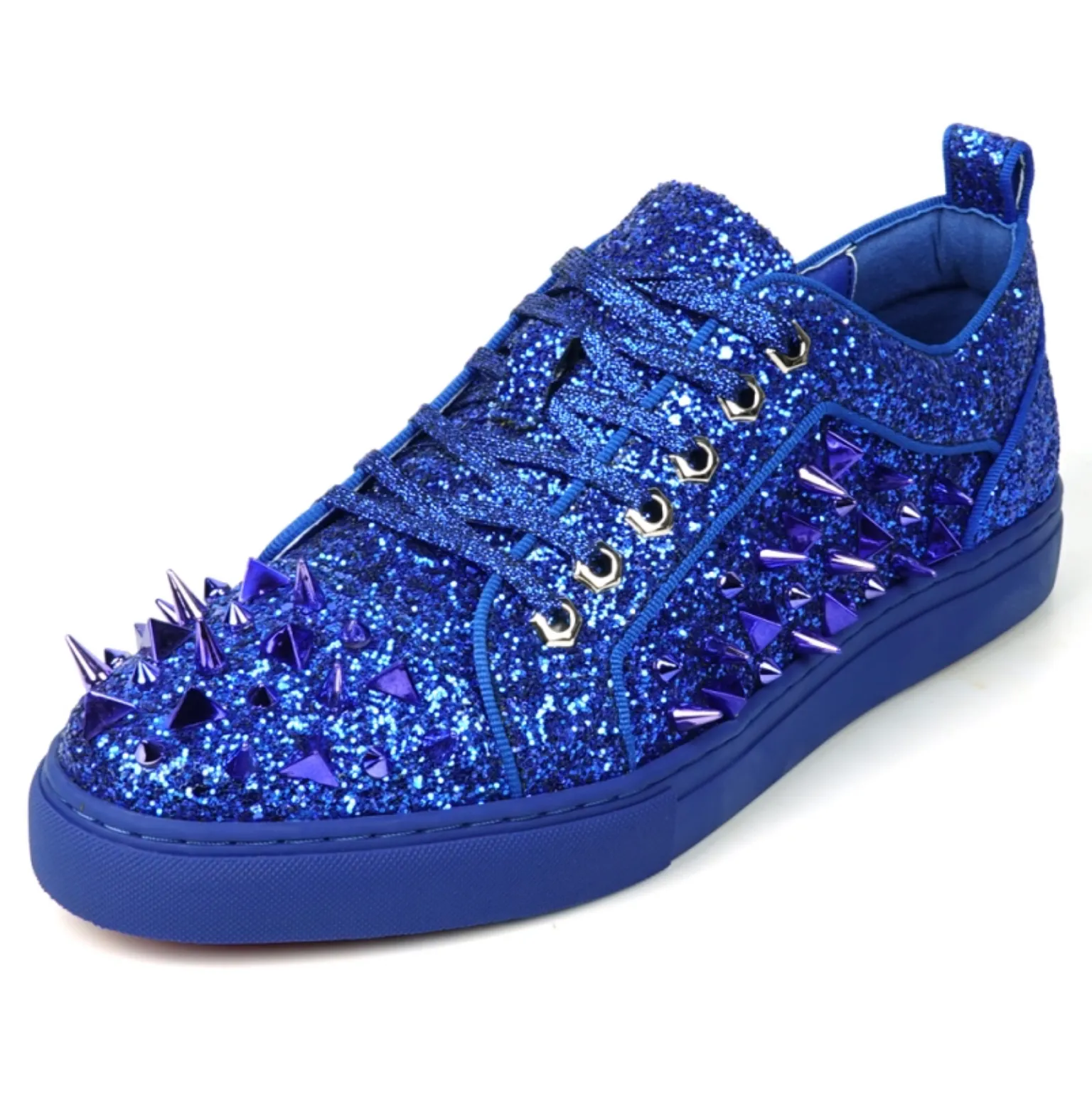 Navy Glitter Navy Spikes Low Cut Sneaker Encore by Fiesso