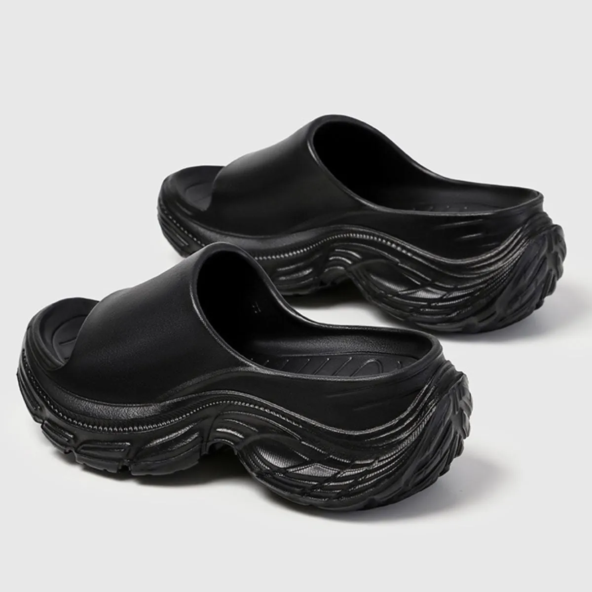 Open Toe Platform Slippers