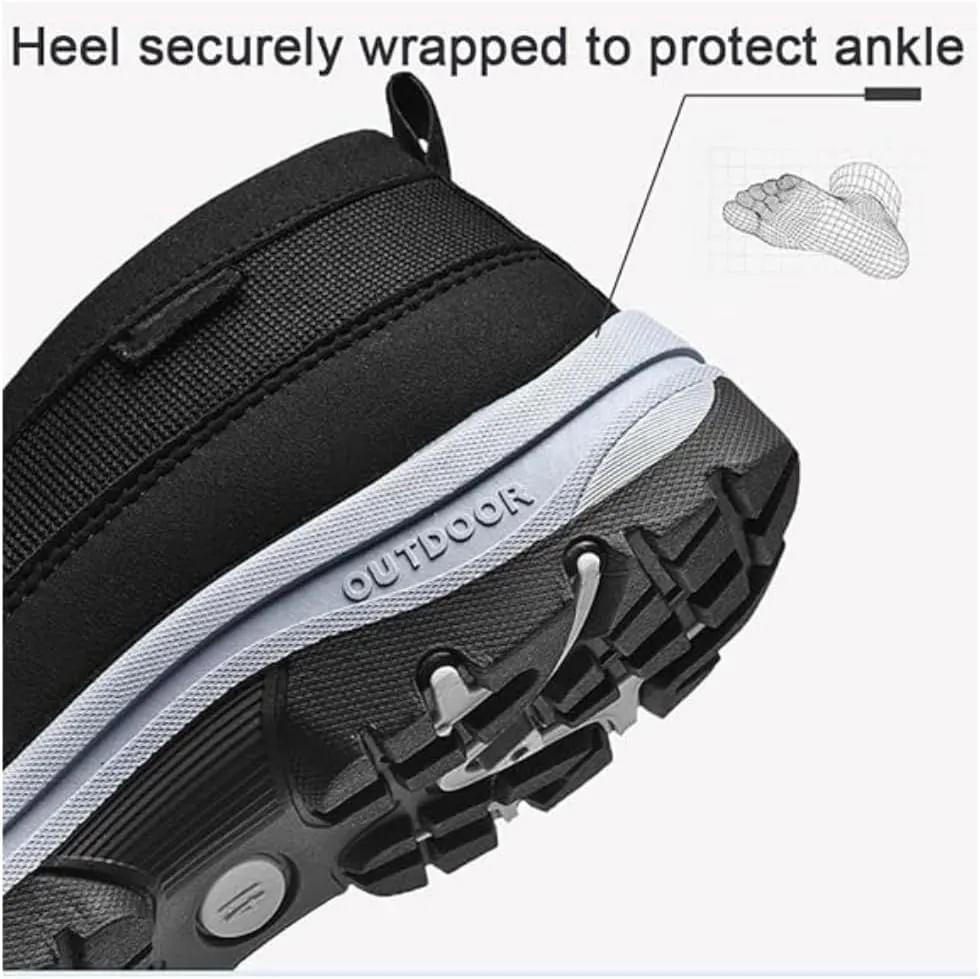 Orthowalkway Mens Shoes, Casual Orthopedic Sneakers for Men, Outdoor Walking Boots Shoes Slip-on Flats Arch Support