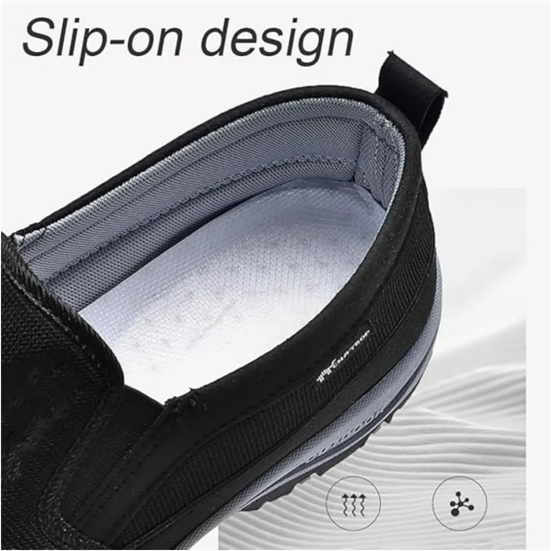 Orthowalkway Mens Shoes, Casual Orthopedic Sneakers for Men, Outdoor Walking Boots Shoes Slip-on Flats Arch Support