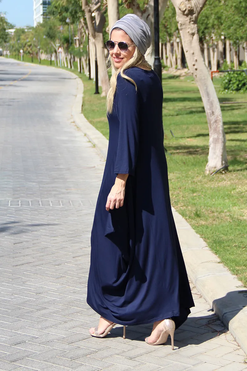 Princess Long V-Neck Cotton Dress