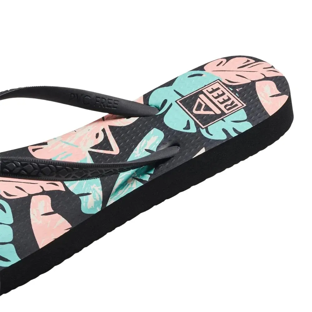 REEF Women's Seaside Prints Sandals Neon Monstera