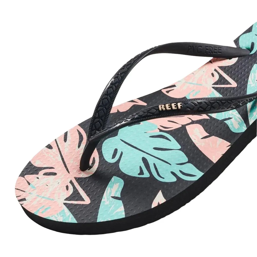 REEF Women's Seaside Prints Sandals Neon Monstera