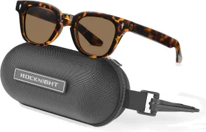 ROCKNIGHT Designer Acetate Classic HD Polarized Sunglasses UV400 Protection Unisex Outdoor Anti Glare Shades Flat Lens