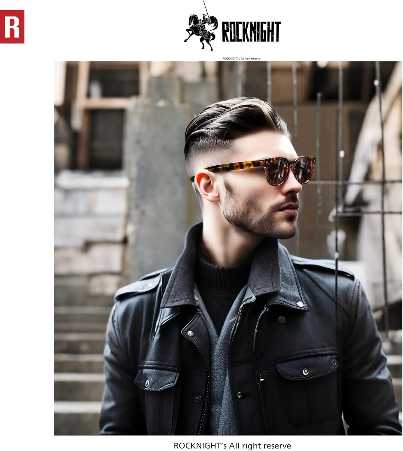 ROCKNIGHT Designer Acetate Classic HD Polarized Sunglasses UV400 Protection Unisex Outdoor Anti Glare Shades Flat Lens