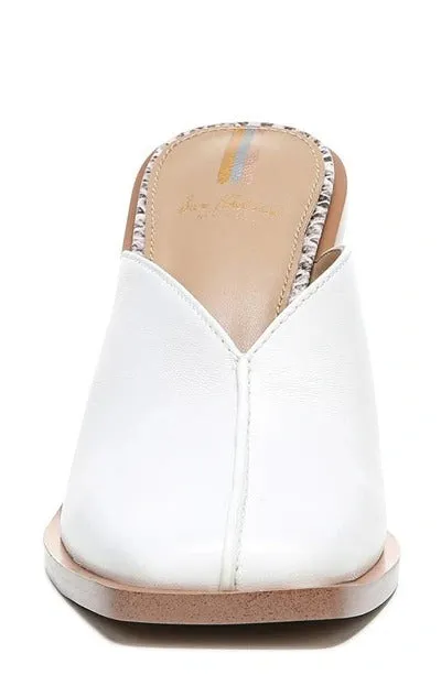 Sam Edelman Everly Bright White Slip On Squared Toe Spool Heeled Dress Pumps