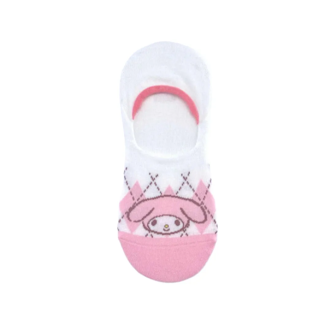 Sanrio characters Checkered No-Show Socks (1 Pair)(My Melody)