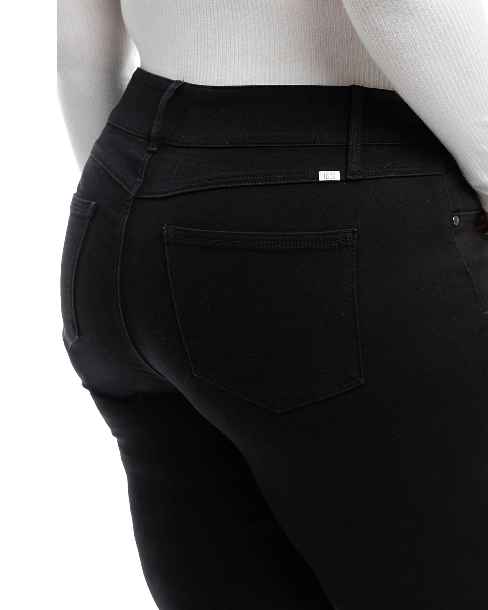 Shannon Double Button Skinny Jean | Black