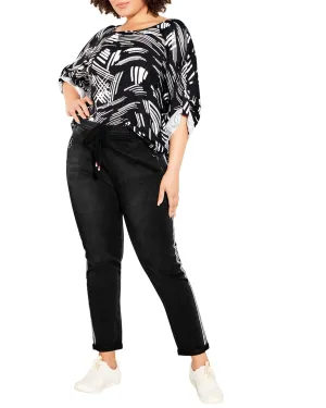 Shay Side Stripe Jogger | Black Wash
