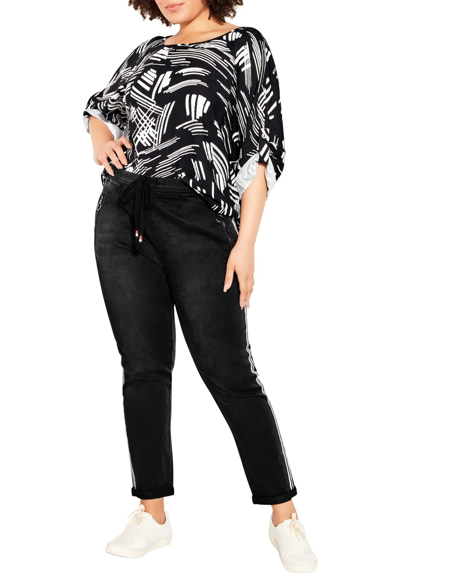 Shay Side Stripe Jogger | Black Wash