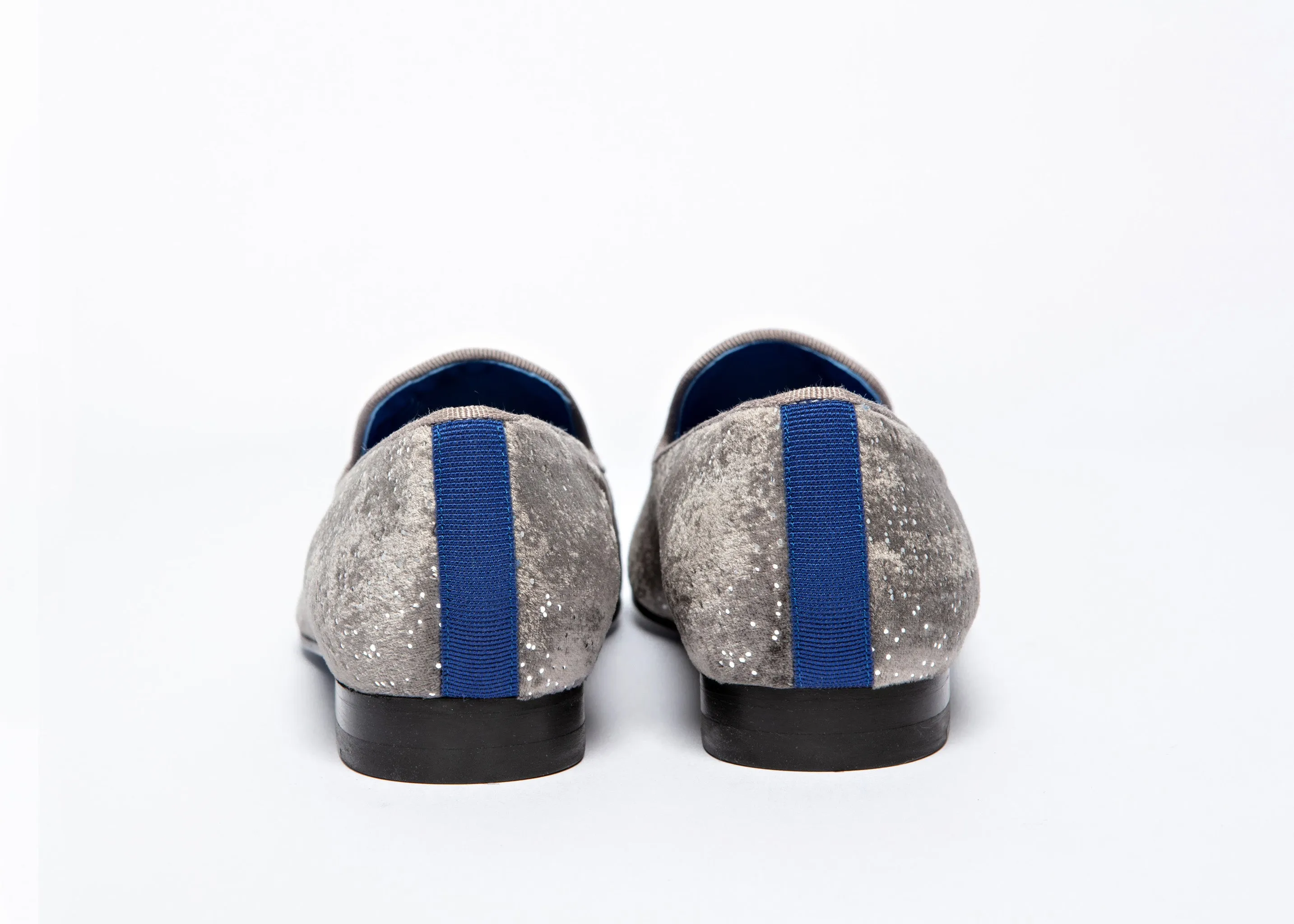 Slipper in Silver Sparkle with Silver Logo