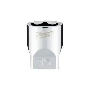 Socket - Milwaukee 1/4 in. Drive 15mm Metric 6-Point Socket, 45-34-9041