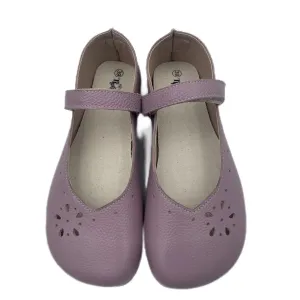 Tipsietoes Barefoot Genuine Leather Ballerina Mary Jean Women with Flat Soft Sole Zero Drop Wider Toes Box