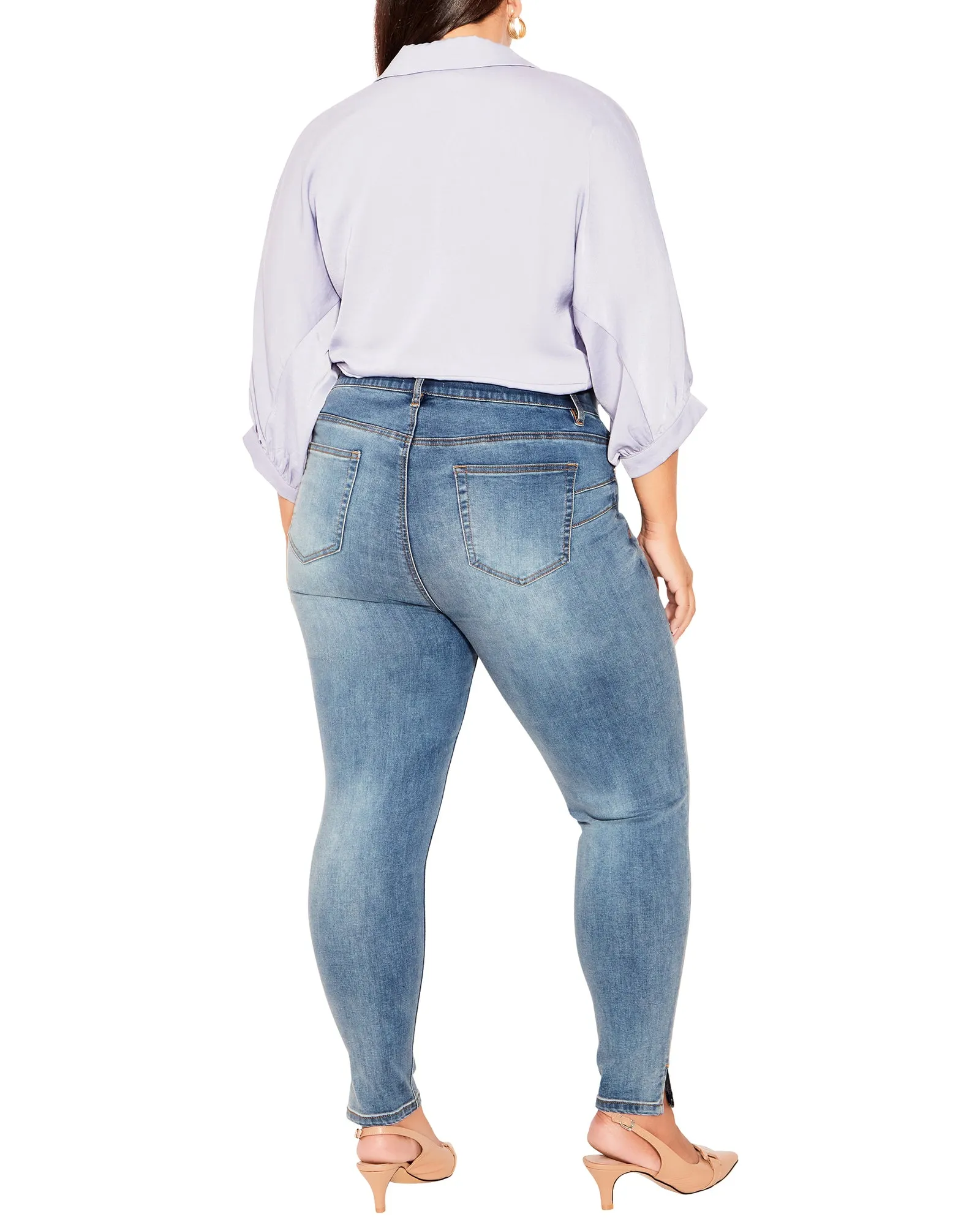 Visionary Split Hem Skinny Jean | Light Wash